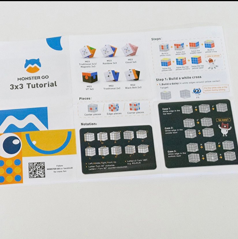 รูบิค Monster Go EDU GAN 3x3 M Cube Rubik รูบิคของเล่นสำหรับเด็ก เสริมพัฒนาการ #1499