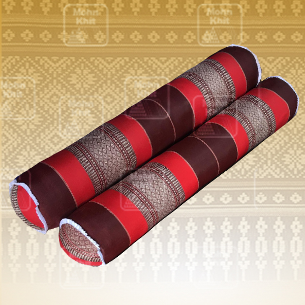 หมอนข้างเหลี่ยมขิด, หมอนข้างกลมขิด // Large Square Bolster Khit Pillow Size 20 cm x 105 cm