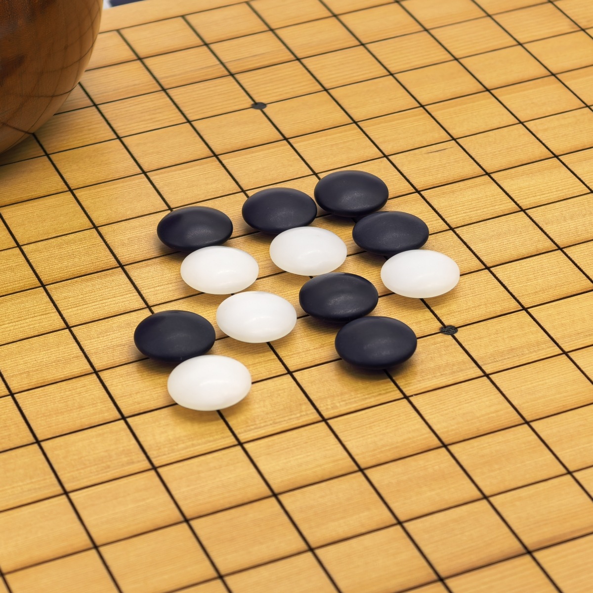 เม็ดหมากล้อมหินหยกสีคราม Indigo Jade (นูน1ด้าน)