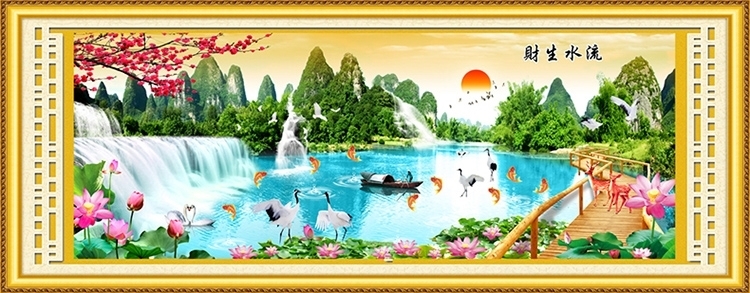 ชุดปักครอสติช ลายกลางป่าใหญ่ (งานปักเต็มลาย ) ขนาด 105*60 ซม.ผ้าครอสติช 11CTพิมพ์ลายปักบนผืนผ้า+ไหมคอตตอน 57 สี+ผังลาย+เข็ม