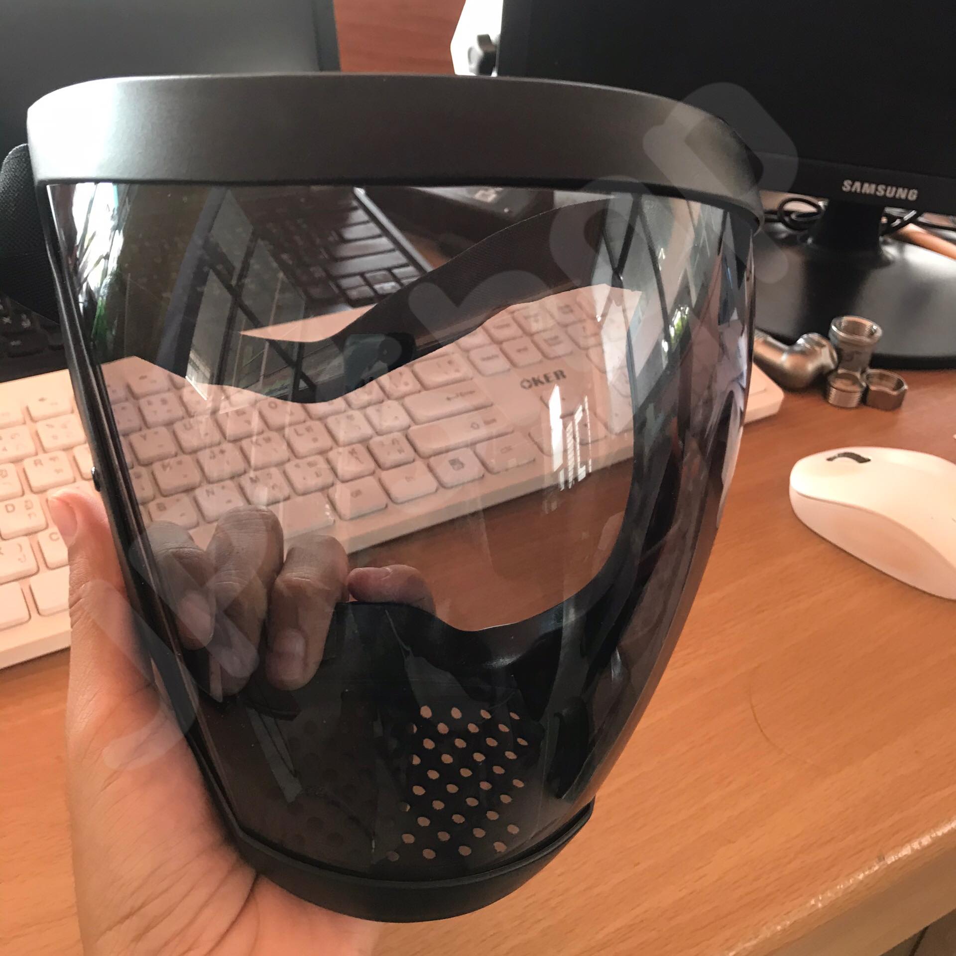 Face shieid หน้าสกากเฟสชิว สีดำ ใส่สบาย เต็มหน้า ราคาไม่แพง สนใจสั่งซื้อได้เลย #04250