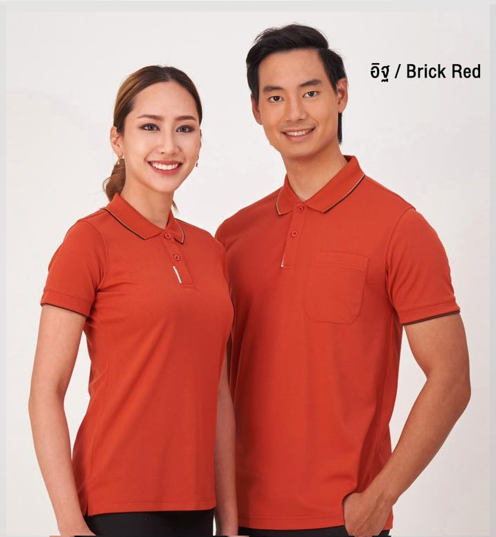 BCS SMART POLO เสื้อโปโล เสื้อคอปก เสื้อทีม ยูนิฟอร์ม สีส้มอิฐ ทรงชาย-หญิง ไม่เป็นขุ่ย100%