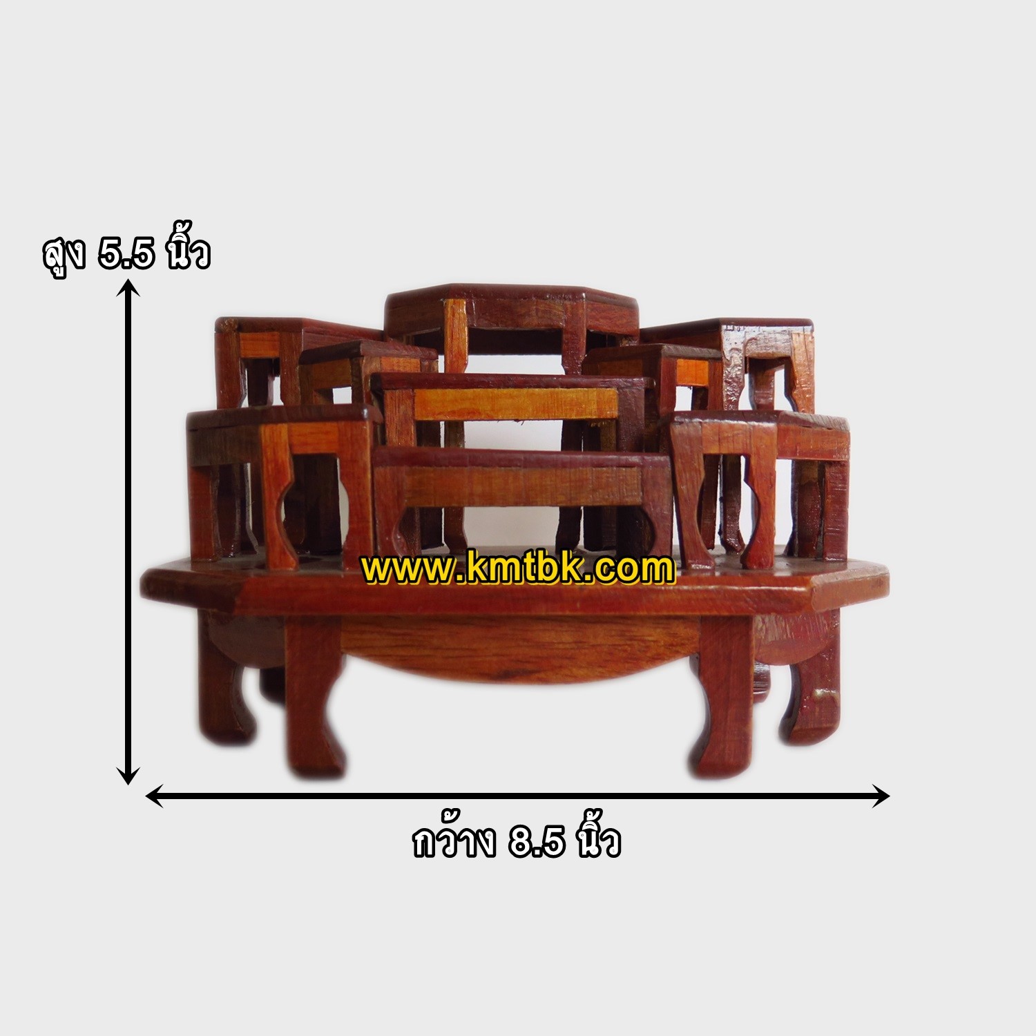 โต๊ะหมู่ โต๊ะไม้จิ๋ว ฐานวางพระ ฐาน9 ไม้แดง ขนาดเล็ก Size M ราคาถูก