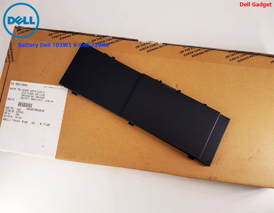Battery Dell Precision 15 รุ่น 7510, 7520, 6-Cell, 72Whr แบตเตอรี่ T05W1 ของแท้รับประกันศูนย์ Dell Thailand On-site Service