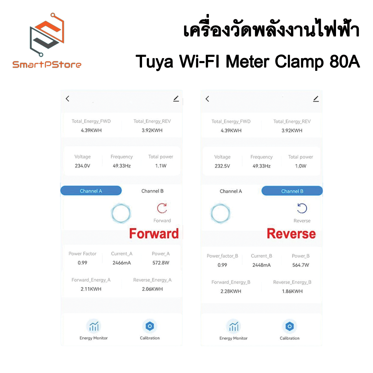 Tuya Smart Life WIFI Digital Meter 80A 100-240V AC วัดค่าไฟ Energy Meter kWh วัดพลังงานไฟฟ้า Smart Home