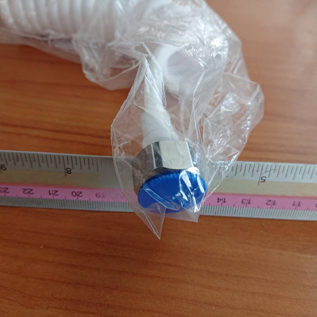 สายสปริงสีขาว สายน้ำดีสปริง สายฉีดชำระสปริง หัวสแตนเลส 304 เกลียวใน4หุน ยาว 2 ม.#54200