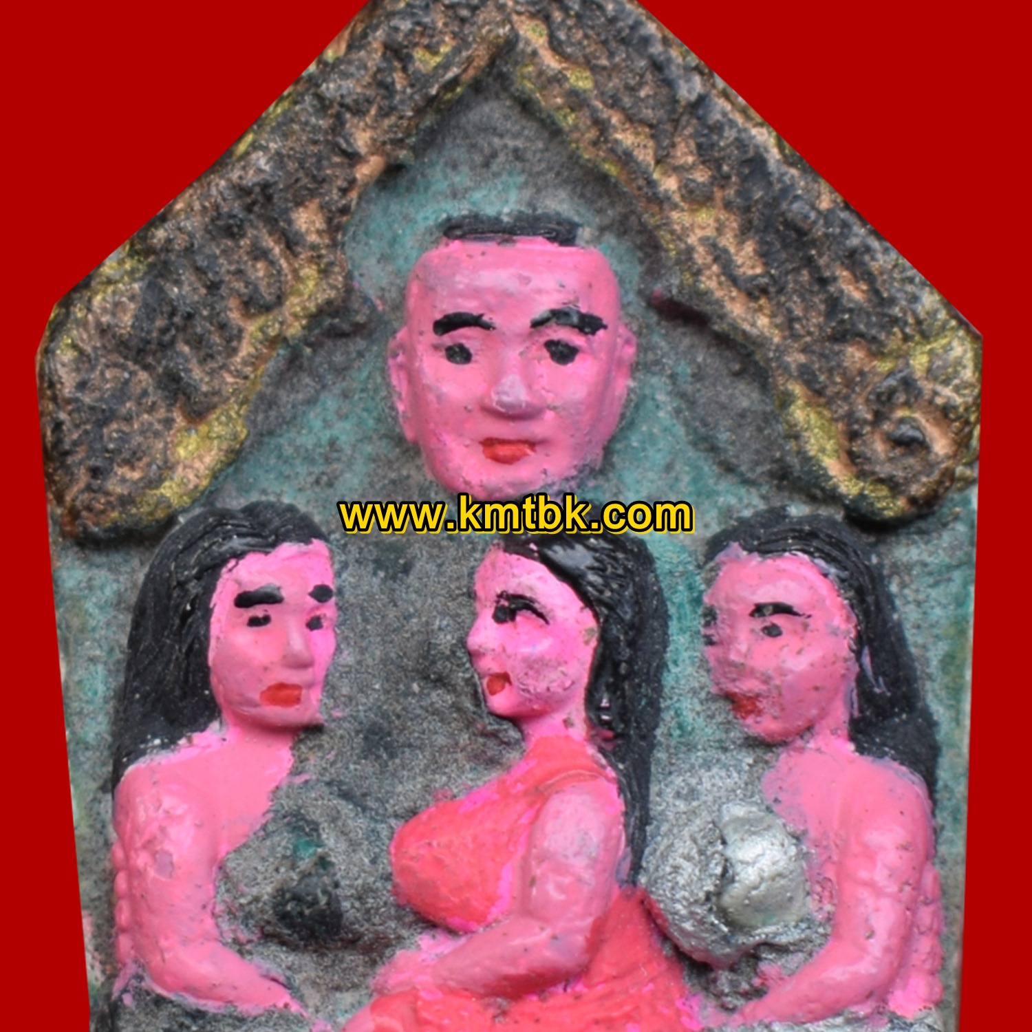 ขุนแผน สาวสามหมู่บ้านกินน้ำบ่อเดียวกัน หลวงพ่อชื่น วัดตาอี จ.บุรีรัมย์ พิมพ์กรรมการ เพ้นสี ตะกรุด 16 ดอก