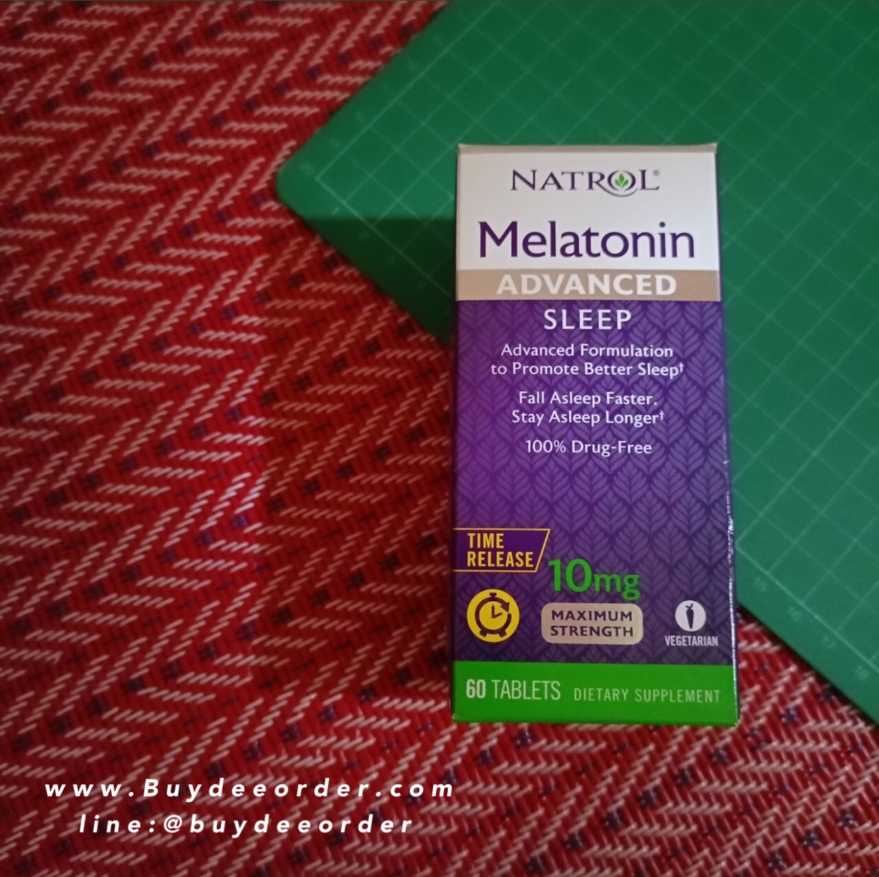 Natrol Melatonin Advanced Sleep 10 mg 60 tablets (Time Release) เมลาโทนินโดสสูงสุด เหมาะสำหรับผู้ทีาเคยทานยานอนหลับหรือยาคลายเครียดมาก่อน