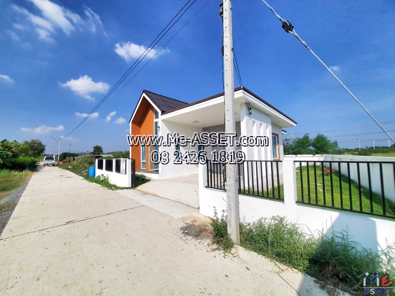 ขายบ้านเดี่ยวสไตล์นอร์ดิก ย่าน เลียบคลองชลประทาน ทุ่งบัว กำแพงแสน นครปฐม : ใกล้มหาวิทยาลัยเกษตรศาสตร์ กำแพงแสน : 1 ชั้น 54.4 ตร.วา