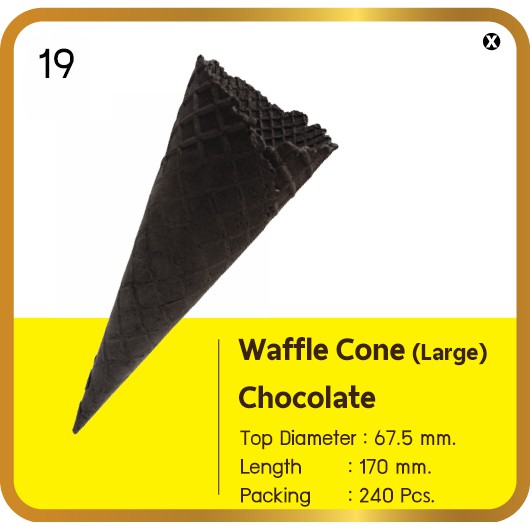 วาฟเฟิลโคน (ใหญ่) รสช็อคโกแลต ยี่ห้อ Mr.Cone