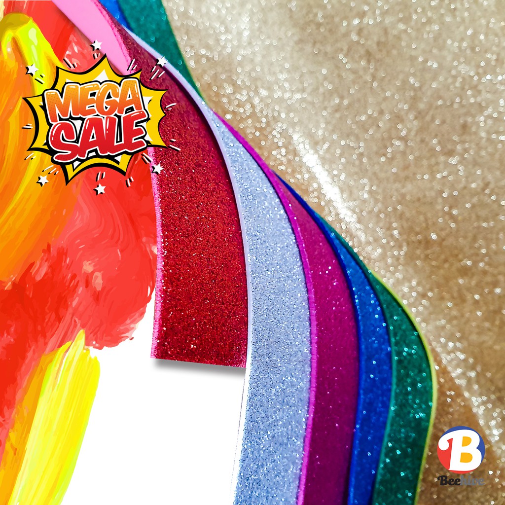 โฟมยาง EVA กากเพชร หนา 2 มิล 70x50 ซม. Beehive Foam Sheet