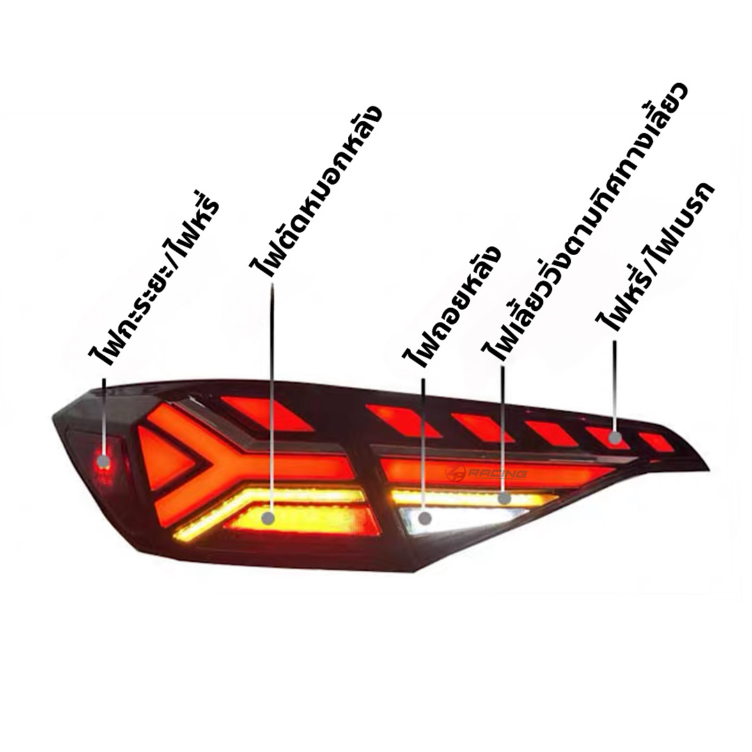 ไฟท้ายแต่ง Honda CIVIC FE 2022-2027 Full LED รุ่น A4 Style