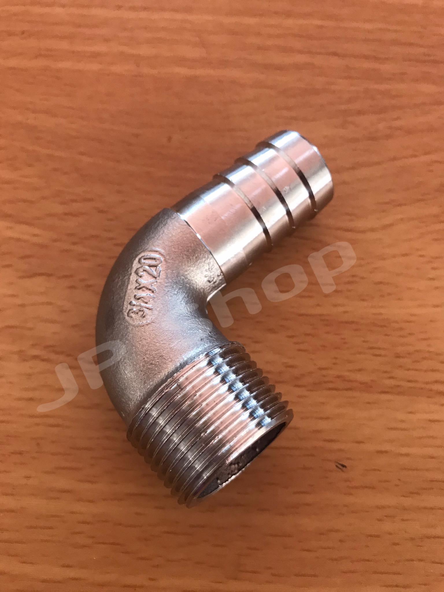 ข้องอ ขนาด6หุน เกลียวนอก หางไหล สแตนเลส304 #67515