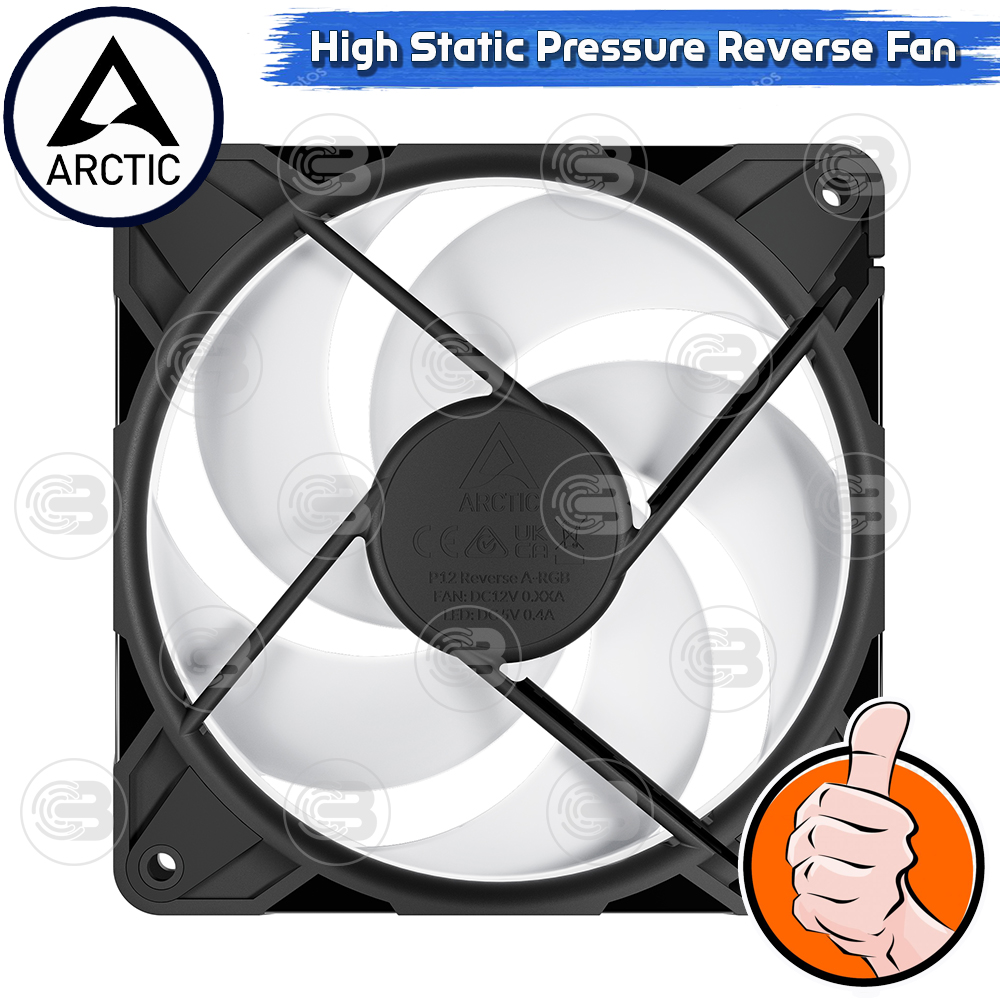[CoolBlasterThai] ARCTIC P12 PRO REVERSE PST A-RGB BLACK (size 120 mm.) X3 Value Pack PC Fan Case ประกัน 6 ปี