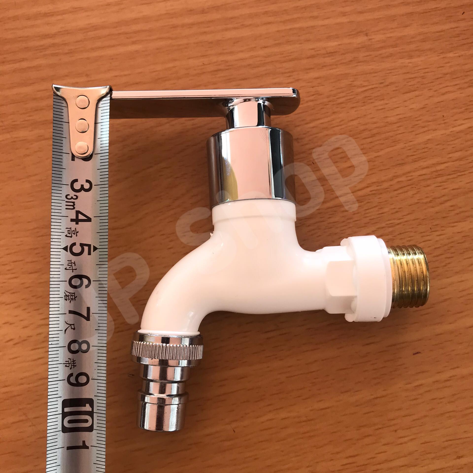 ก๊อกน้ำ 4 หุน พลาสติกABS เกลียวNPTชุบทองเหลือง คละสี #12345