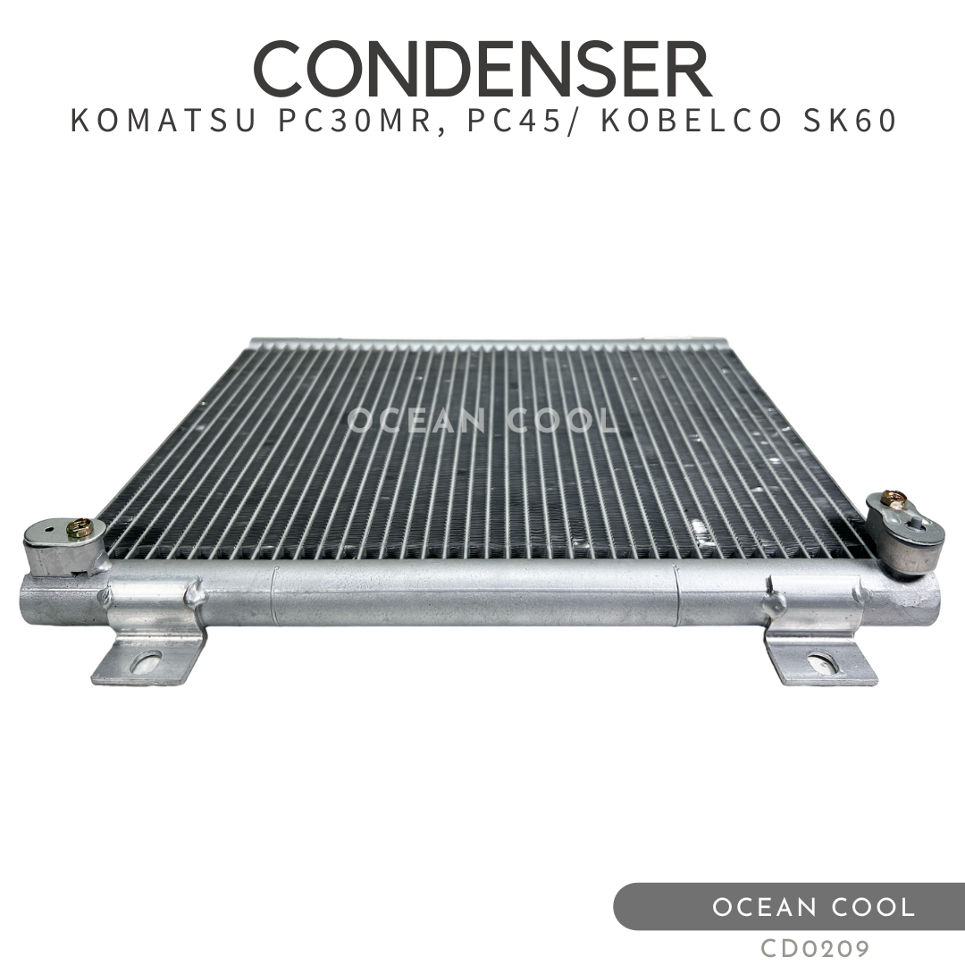 แผงแอร์ โกเบลโก้ เอสเค60 , โคมัตสุ PC30MR , PC45 CD0209 CONDENSER KOBELCO SK60 , KOMATSU PC30MR , PC45 แผงรังผึ้งแอร์ คอยล์ร้อน คอยล์ร้อน คอนเดนเซอร์