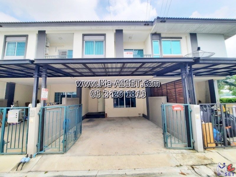 ขายและเช่าทาวน์โฮม โซนเลียบคลองพระอุดม ซอยวัดท่าเกวียน เชื่อมถนนกาญจนาภิเษก ถนน345 ใกล้บริษัทซีพีแรม คลังสินค้า7-11 คลังสินค้าเทสโก้โลตัส ตลาดวัดทองสะอาด : มบ.บ้านสวนธนาการ์เด้น : 2 ชั้น 22.7 ตร.วา