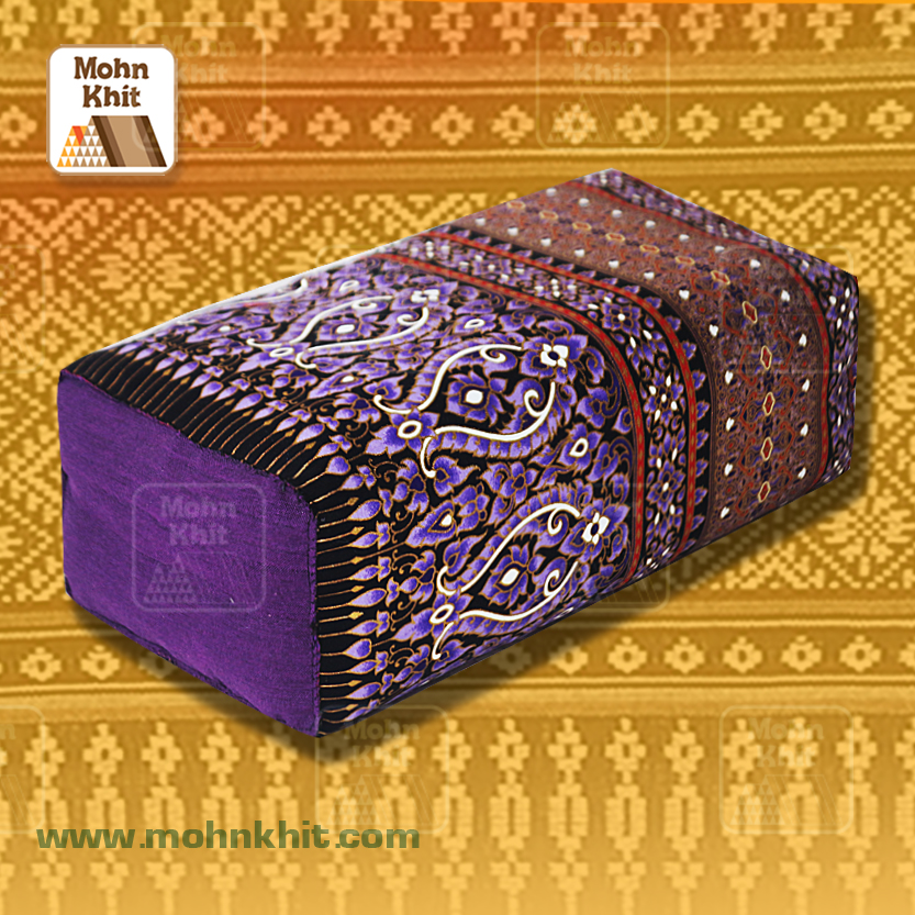 หมอนหนุนผ้าพิมพ์ทอง, ของรับไหว้ ,The original Khit Rectangle health Pillow Thai Bolster Lumber 33x15x10 cm