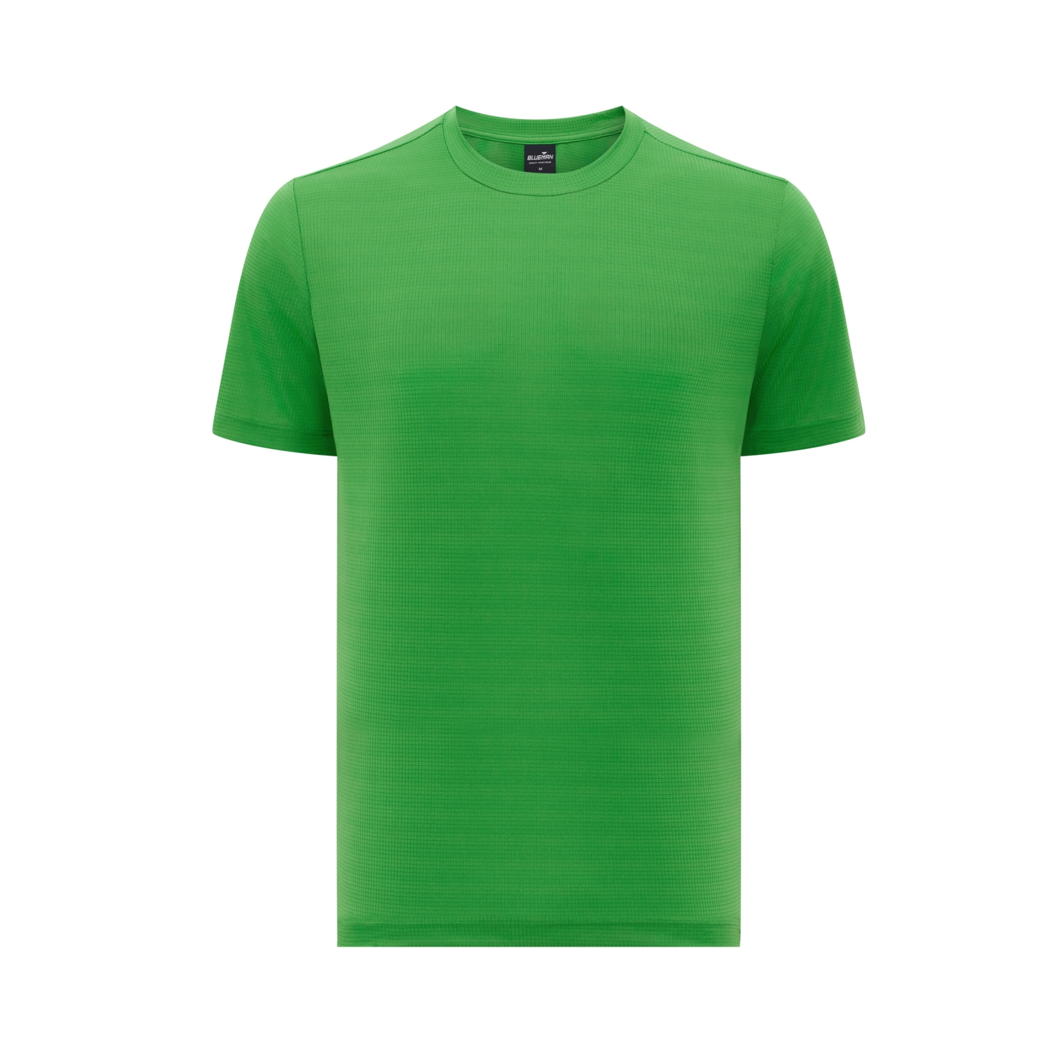 BM008 SPORT COLLECTION เสื้อยืดคอกลม ทอลายผ้าในตัว สีเขียวสด