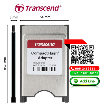 TransCend, CF Card Adapter,PCMCIA CF Adapter,CompactFlash Type I,CompactFlash Type II,TS0MCF2PC