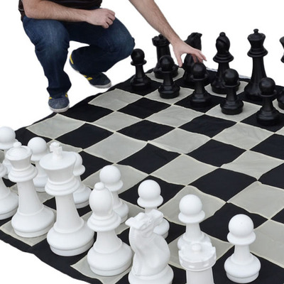 12" Giant Chess Set with Nylon Board ชุดหมากรุกยักษ์12นิ้ว+กระดานผ้าไนลอน