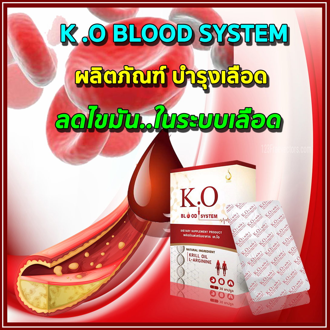 (4 กล่อง) เค.โอ K.O เพื่อระบบเลือด เวียนหัว บ้านหมุน ไขมันในเลือดสูง