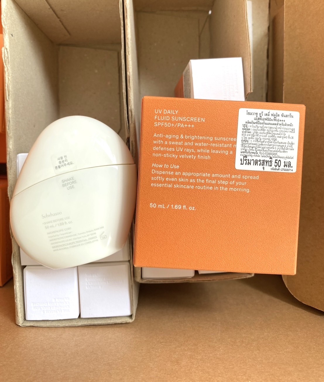 Sulwhasoo UV Daily Fluid Sunscreen SPF 50+/Pa+++ 50ml. ครีมกันแดดเนื้อน้ำนม