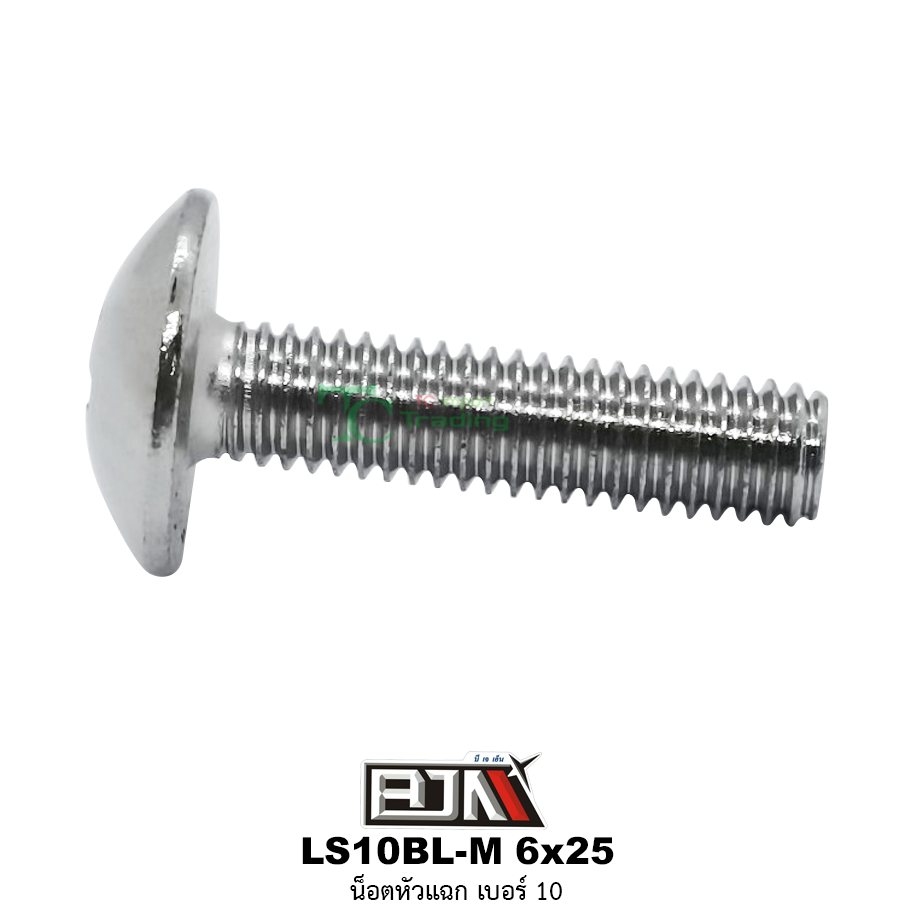 LS10BL-M 6x25 น็อตหัวแฉก เบอร์10 ( 1 ถุงมี 50 ตัว )