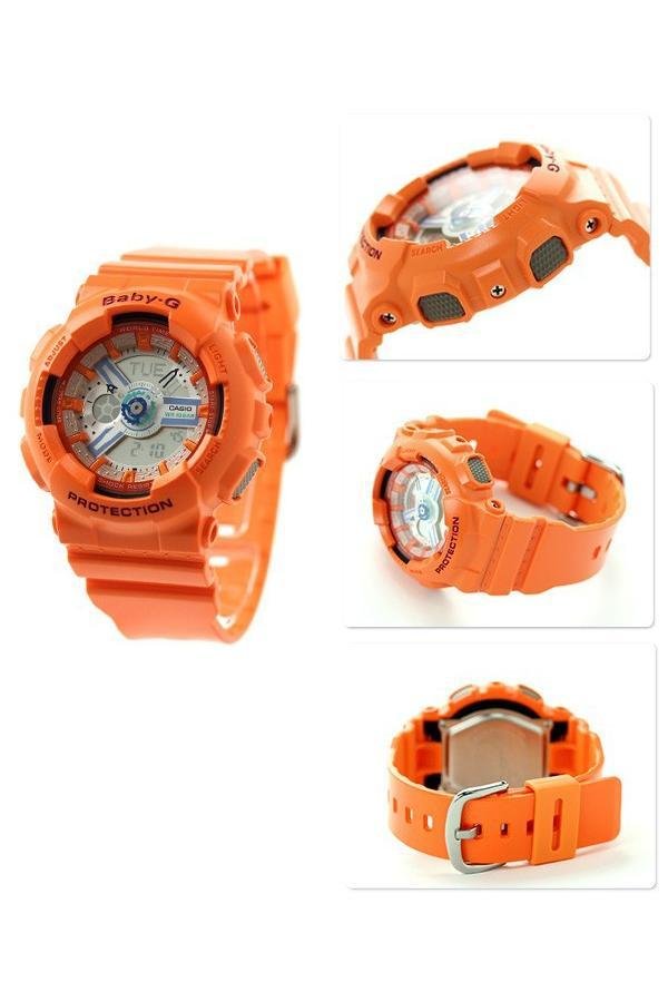 Casio Baby-G นาฬิกาข้อมือ รุ่น BA-110SN-4ADR - Grey/Orange