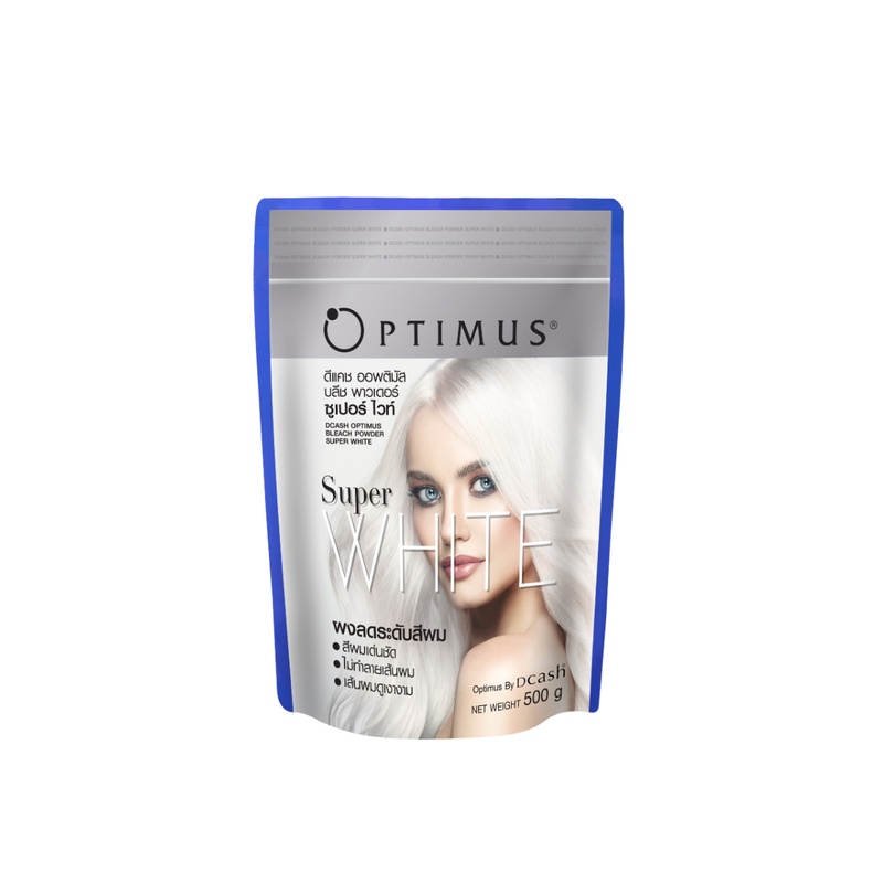 แท้พร้อมส่ง○ (แถมไฮ12% 1L) Dcash Optimus Bleach Powder Super White 500g ผงฟอกสีผม ดีแคช ออพติมัส