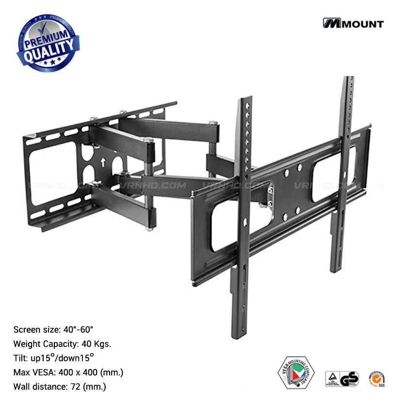 New M-26F ขาแขวนทีวี รุ่น High-End สำหรับจอภาพขนาด 40-60 นิ้ว LED TV แบบ Full-motion TV Wall Mounts, Max VESA 400x400 mm., weight capacity 40 kg.