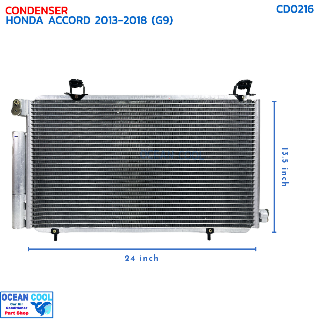 แผงแอร์ ฮอนด้า แอคคอร์ด ปี 2013-2018 (โฉม G9) CD0216 CONDENSER HONDA ACCORD '13-'18 G9 แผงรังผึ้งแอร์ แอดคอด แผงคอยล์ร้อน คอยล์ร้อน