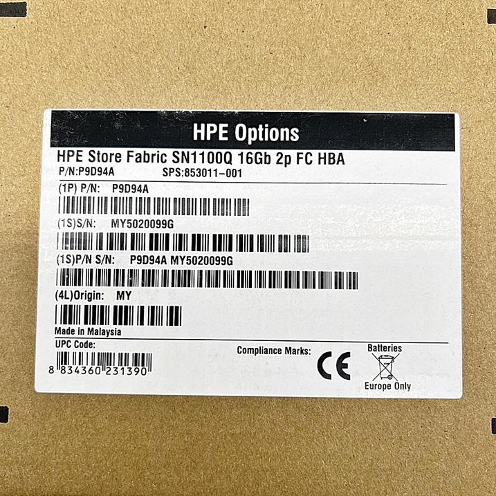 HPE P9D94A, 853011-001, P9D94A-63001 [TorCompTH Thailand ขายจำหน่าย ราคา] HPE StoreFabric SN1100Q 16Gb 2-Port PCIe3 Fibre Channel HBA with 2x SFPs
