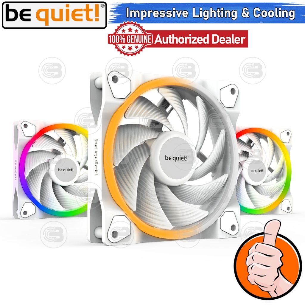 [CoolBlasterThai] Be Quiet Light Wings White 120 PWM high-speed Triple-Pack PC Fan Case (BL101) ประกัน 3 ปี