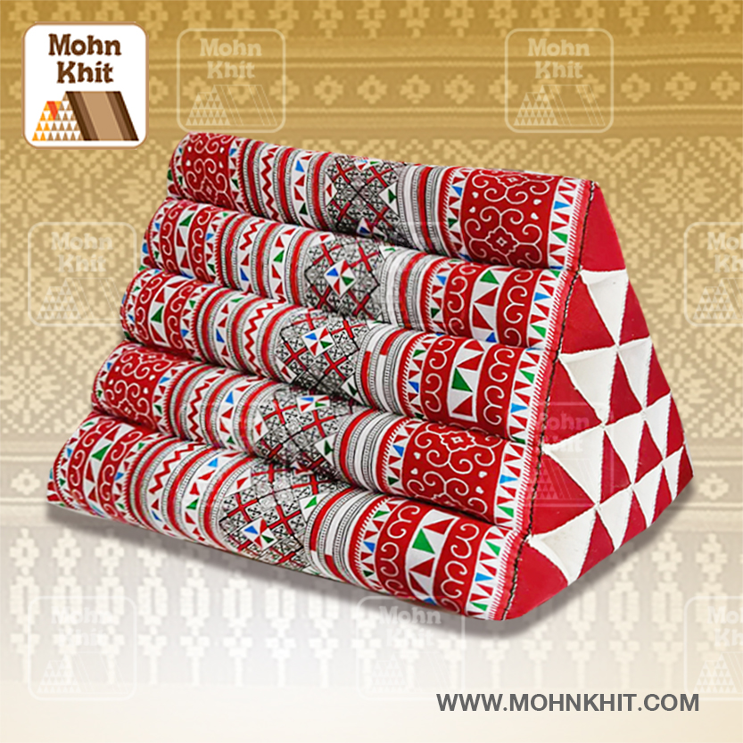 หมอนสามเหลี่ยม15ช่องเดี่ยวงานดีไซด์ 55cmx38cmx40cm// Thai Tri-angle Cotton kapok 100%Traditional Floor Cushions .