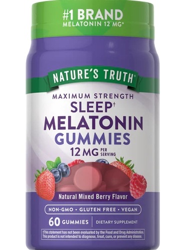 Nature’s Truth Melatonin Gummies 12mg. (60Gummies) เยลลี่ช่วยในการนอนหลับ เมลาโทนิน 12mg. (1กระปุก)
