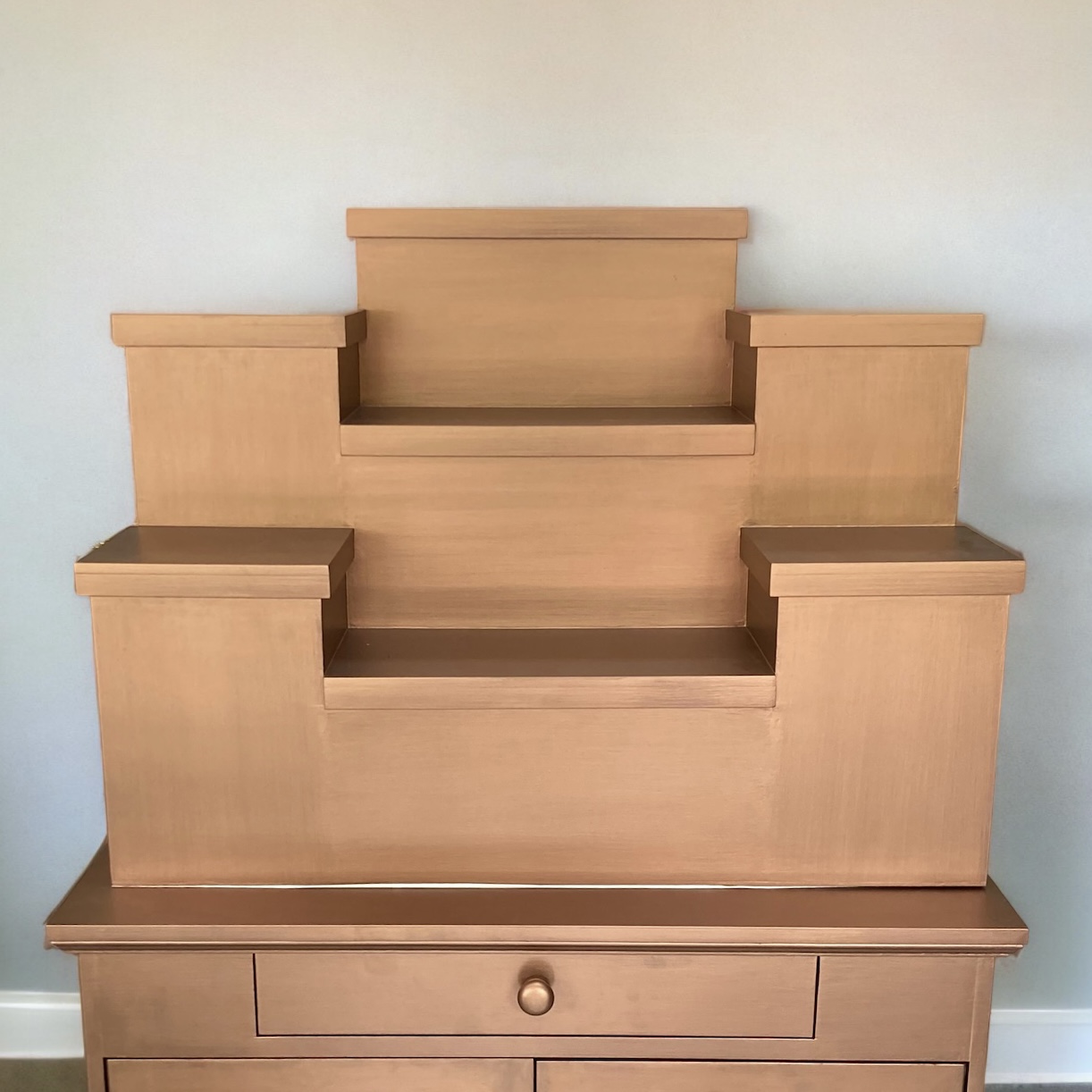 ตู้พระแบบสูง 7x8 ขั้นบันได 7 ขั้น สีพิงค์โกลด์