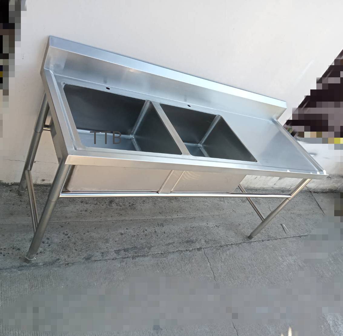 ซิงค์ล้างจานสแตนเลส 2 หลุมลึกพิเศษพร้อมที่พักจานขวา รุ่น: SWSCD-186580HR