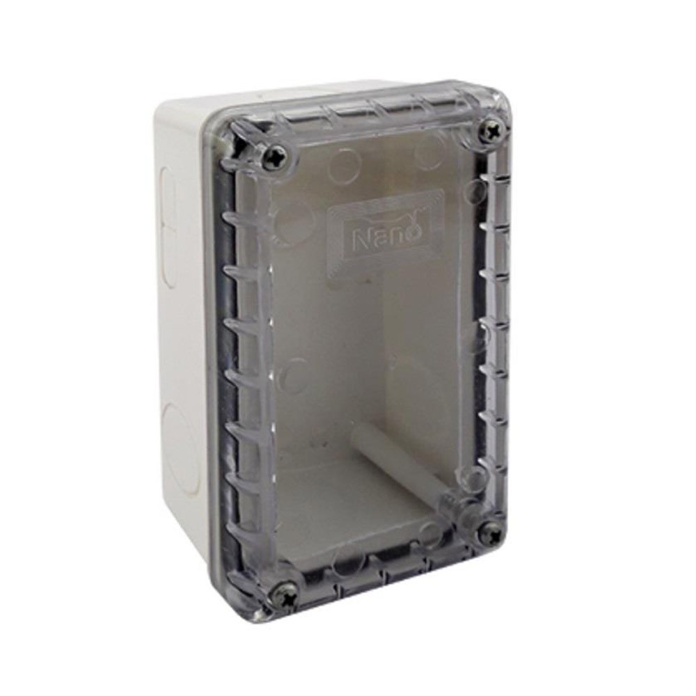 กล่องพลาสติกกันน้ำ NANO 2x4x2" สีขาว ฝาใส