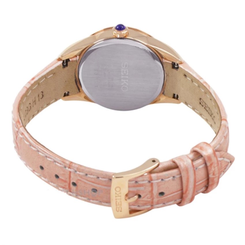 นาฬิกาข้อมือผู้หญิง SEIKO Pinkgold สายหนัง รุ่น SRZ388P1 - สีPinkgold