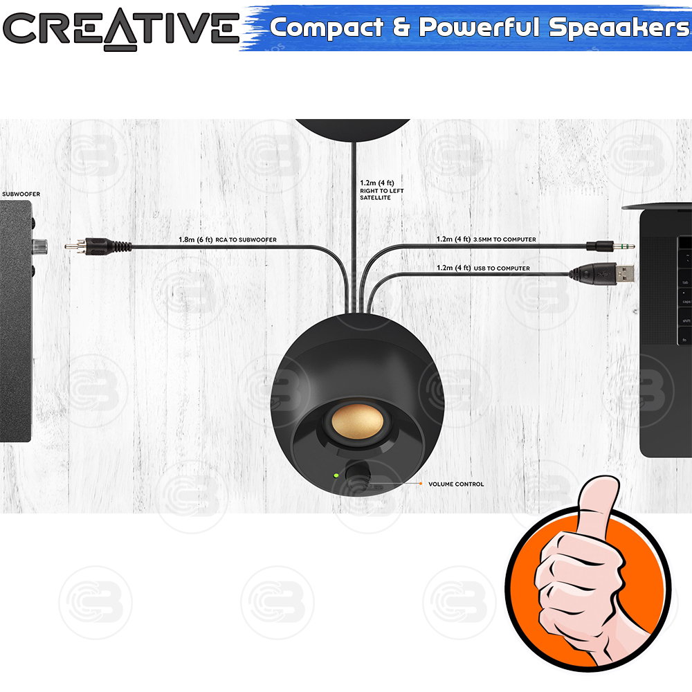 [CoolBlasterThai] CREATIVE SPEAKER PEBBLE PLUS 2.1 USB DESKTOP SPEAKERS WITH SUBWOOFER (BLACK)