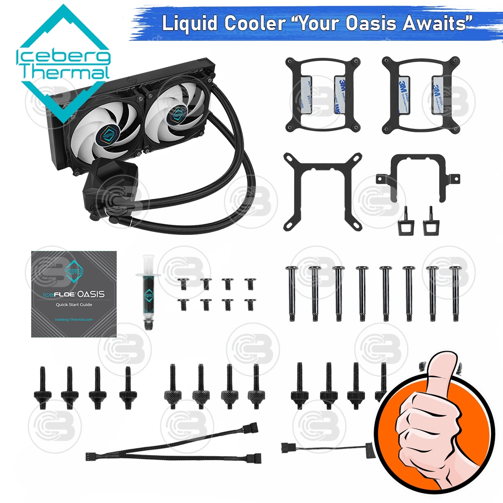 [CoolBlasterThai] Iceberg Thermal IceFLOE OASIS 240 AIO CPU Liquid Cooler with A-RGB ประกัน 7 ปี