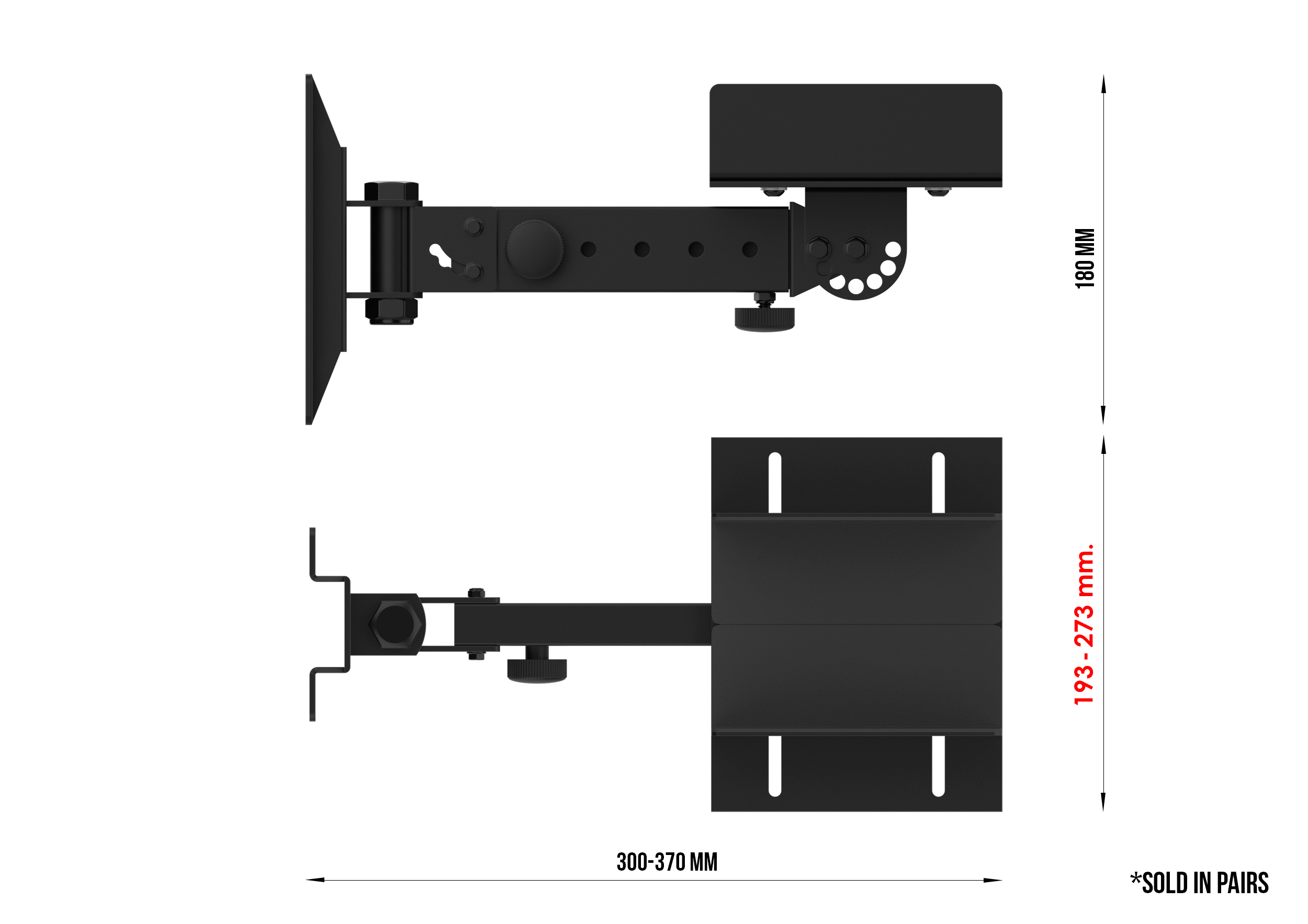 Sportarc Neo-1L ขาแขวนลำโพง Surround, Bookshelf, Studio ติดผนัง ปรับองศาเสียงแม่นยำ ยกระดับมิกซ์ของคุณสู่ระดับโปร (*สำหรับลำโพงหน้ากว้าง 19.3-27.3 cm)