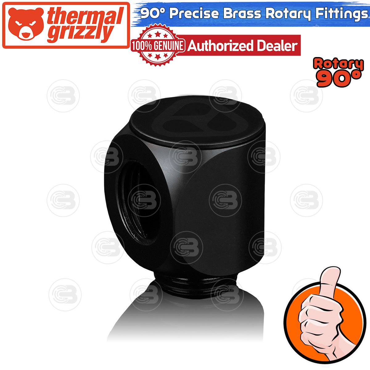 [CoolBlasterThai] Thermal Grizzly DeltaMate Rotary 90° Fittings Black Machined Brass