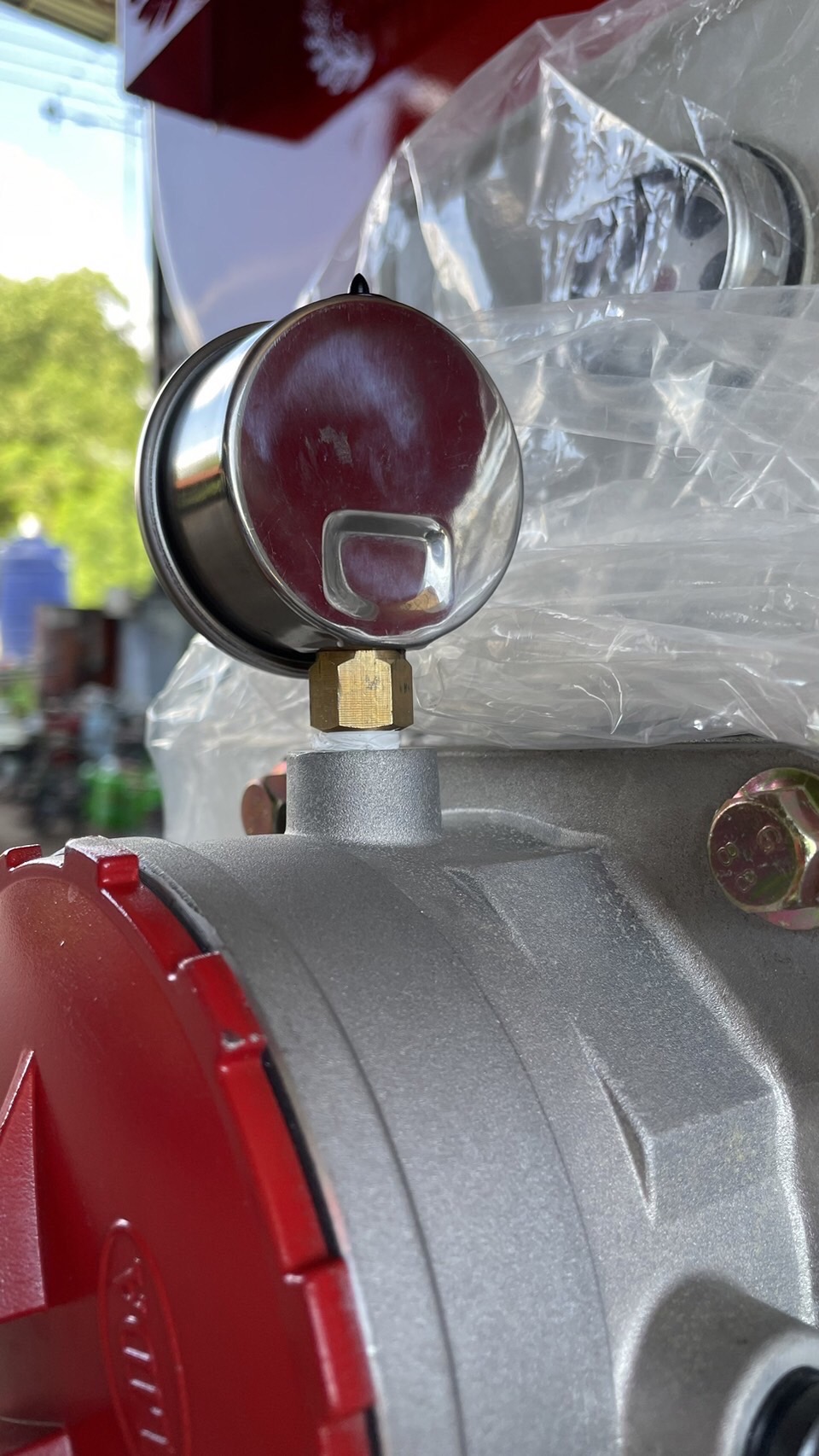 เกจวัดแรงดัน (Pressure Gauge) แบบหน้าปัดกลม 0-1 bar