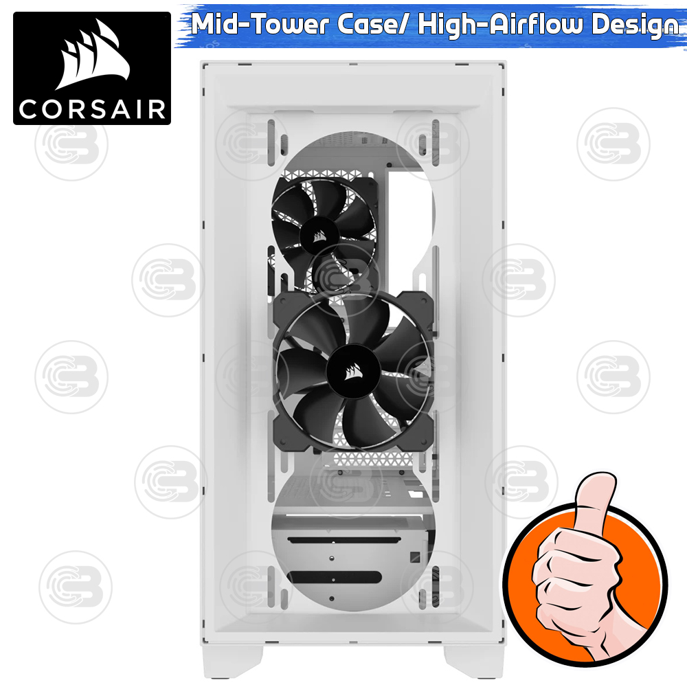 [CoolBlasterThai] CORSAIR 3000D AIRFLOW WHITE Mid-Tower PC Case ประกัน 2 ปี (CC-9011252-WW)