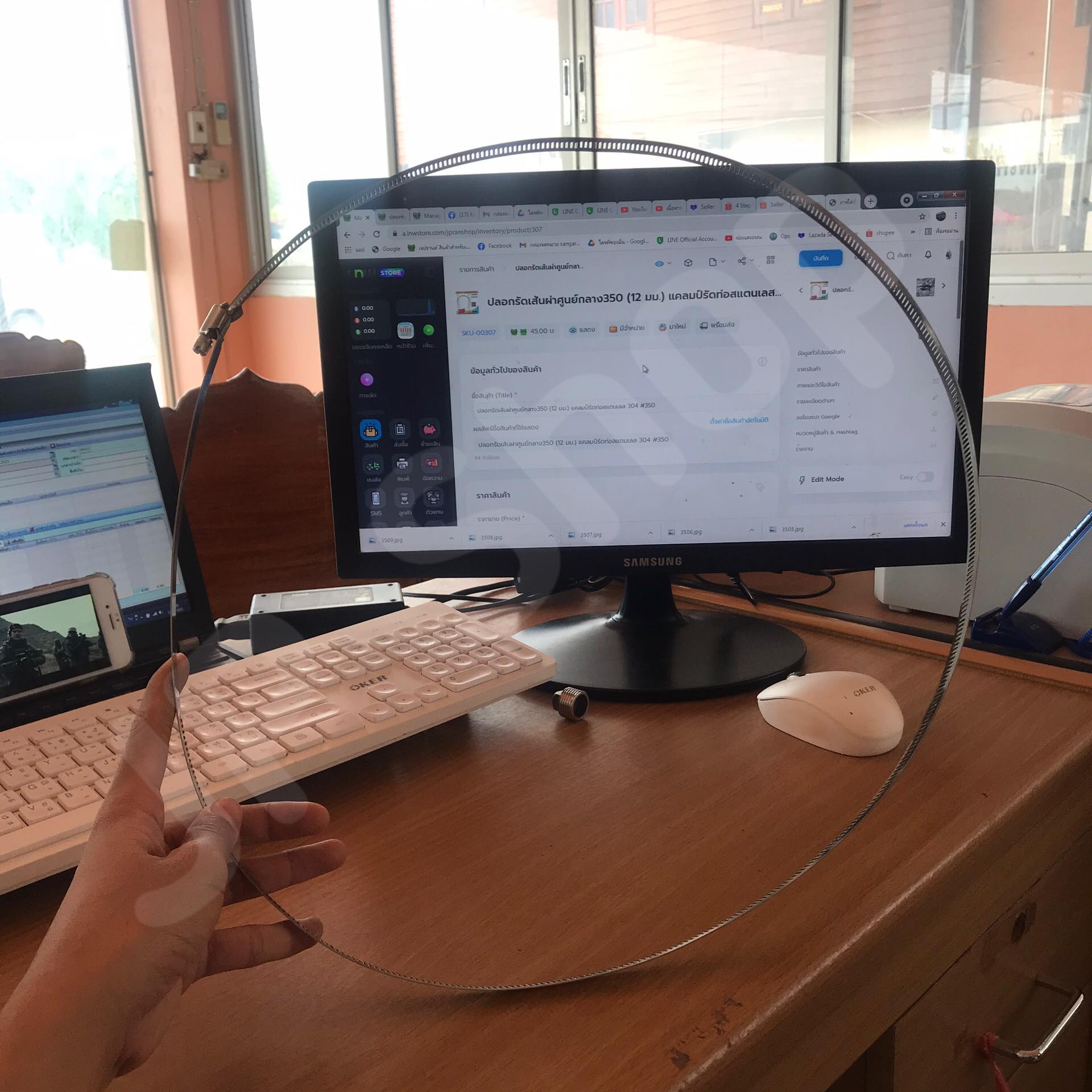 ปลอกรัดเส้นผ่านศูนย์กลาง400 (12 มม.) แคลมป์รัดท่อสแตนเลส 304 #00400