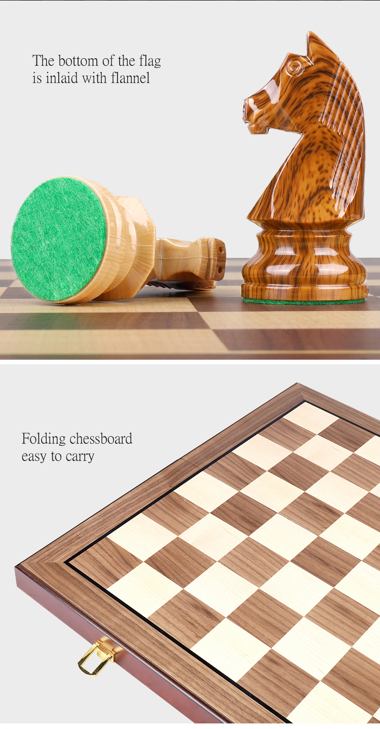 ชุดหมากรุกสากลไม้ German Knight Staunton Wooden Chess Set 3