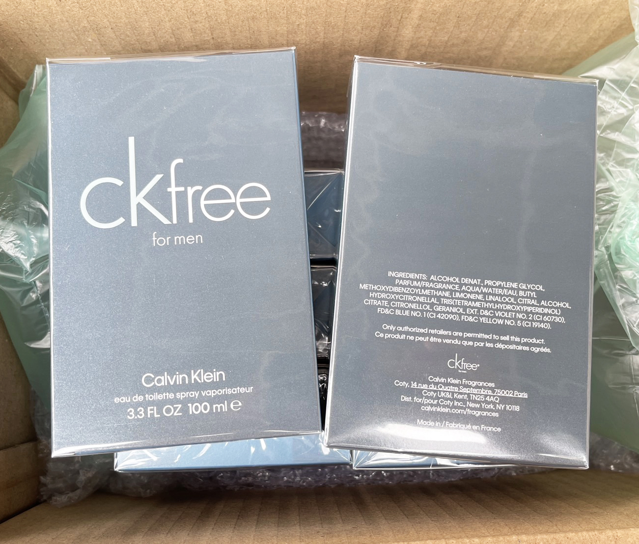 Calvin Klein CK Free for Men Eau De Toilette 100ml. น้ำหอมของแท้ (1กล่อง)
