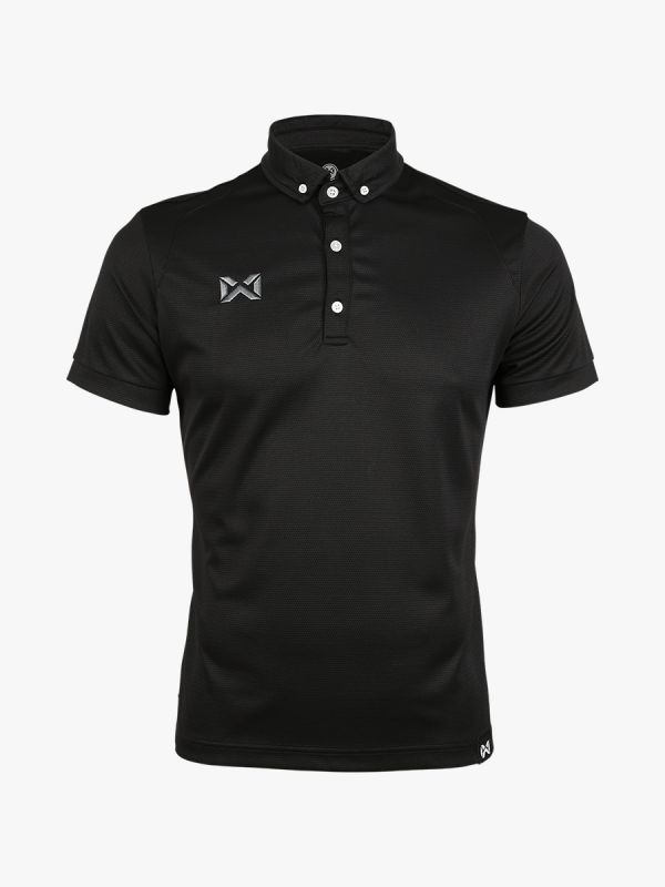 เสื้อโปโลสปอร์ต เสื้อคอกปก warrix WA-3315N สีดำ